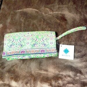 Derin Fabric Green Floral Clutch Wallet
